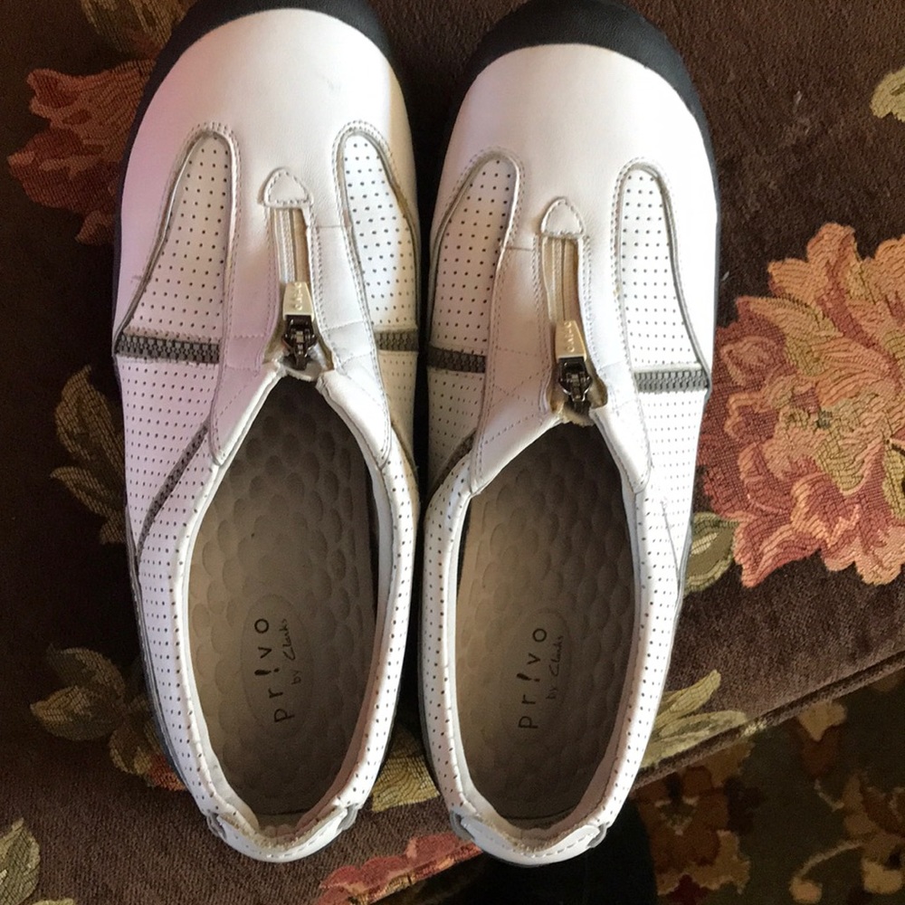 Privo white leather shoes